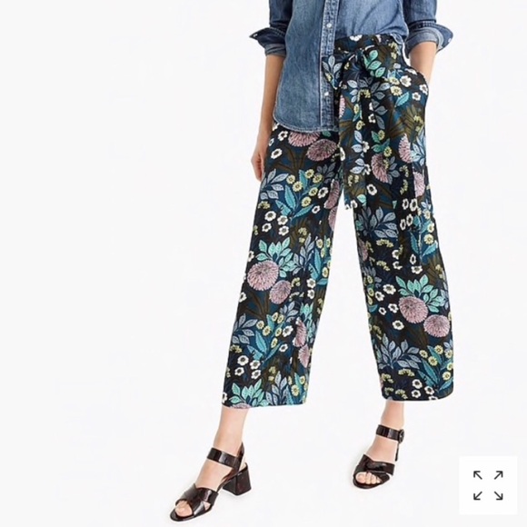 NWT J.Crew Abigail Borg silk wide leg pants - Picture 7 of 10